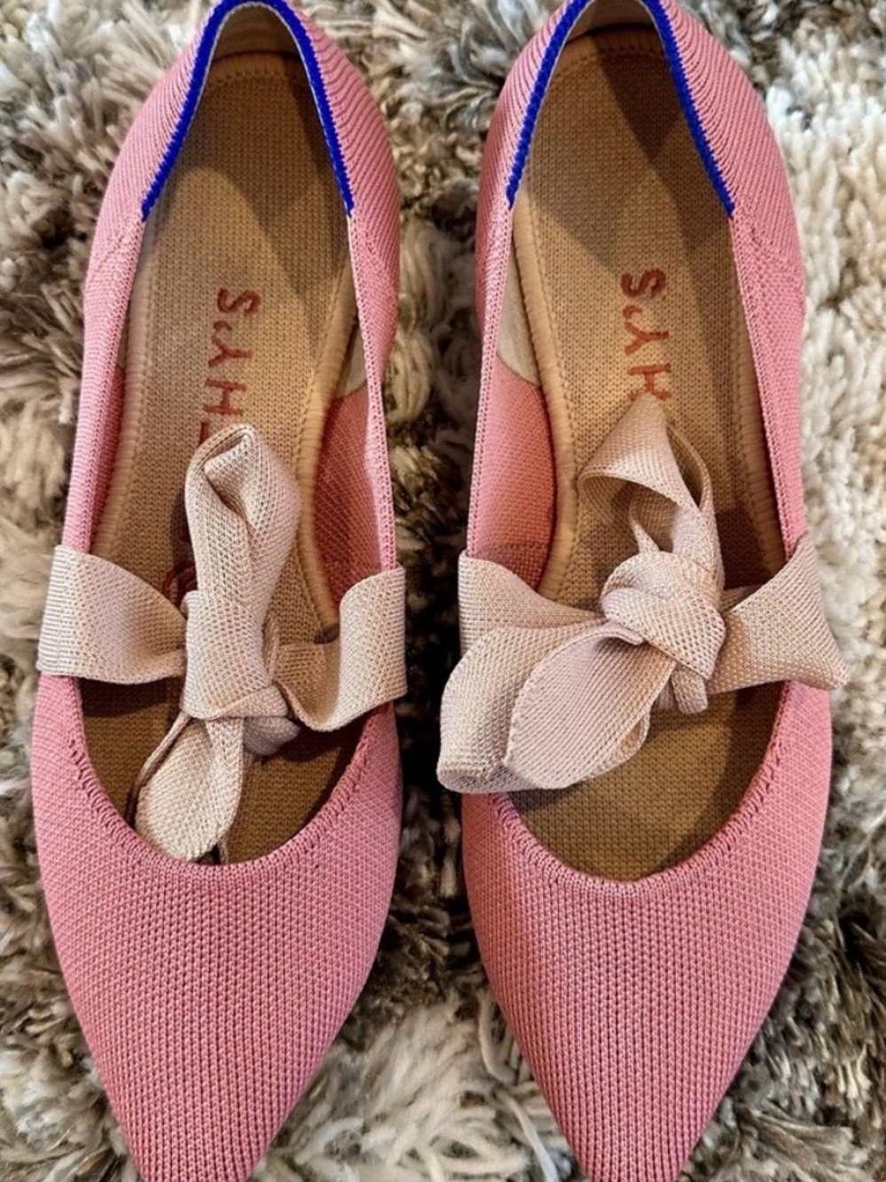 Rothy's Pink Pointed-Toe Bow Flat - Picture 2 of 14